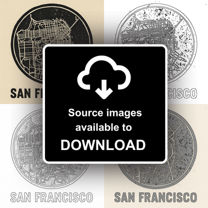 Maps Linoprint-Style Art (c28)