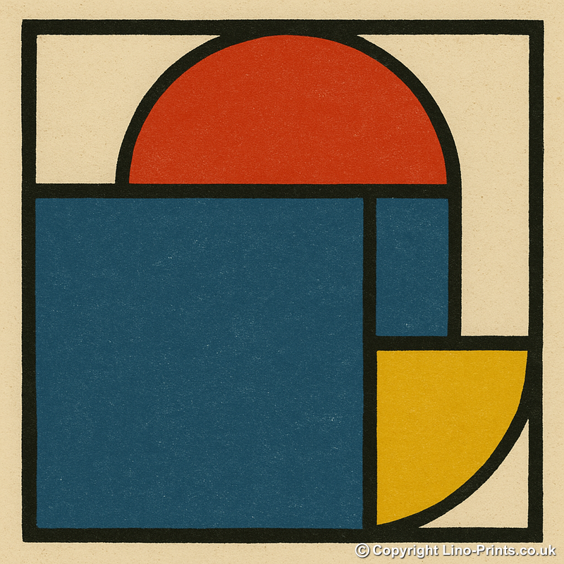 Bauhaus Design Linoprint-Style Art (c428)