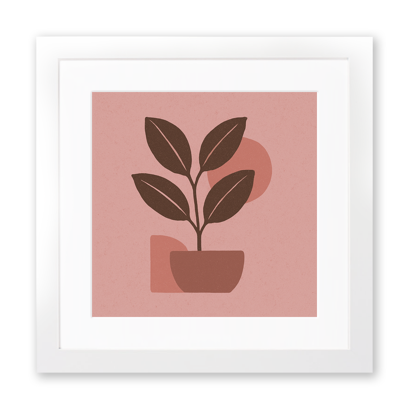 Flowers and Plants Linoprint-Style Art (c527)