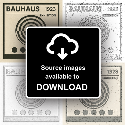 Bauhaus Design Linoprint-Style Art (c474)