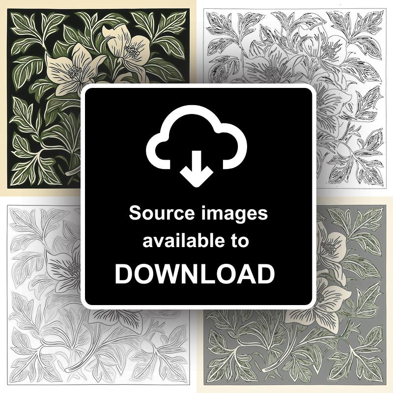 Trillium Linoprint-Style Art (1749-1)