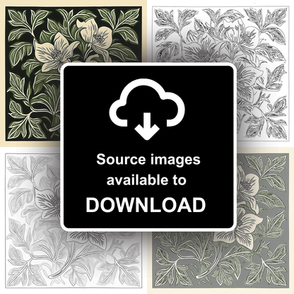 Trillium Linoprint-Style Art (1749-1)