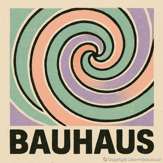 Bauhaus Design Linoprint-Style Art (c430)