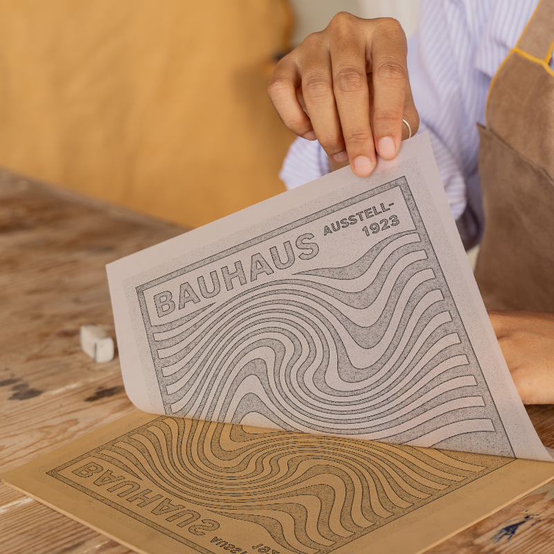Bauhaus Design Linoprint-Style Art (c434)