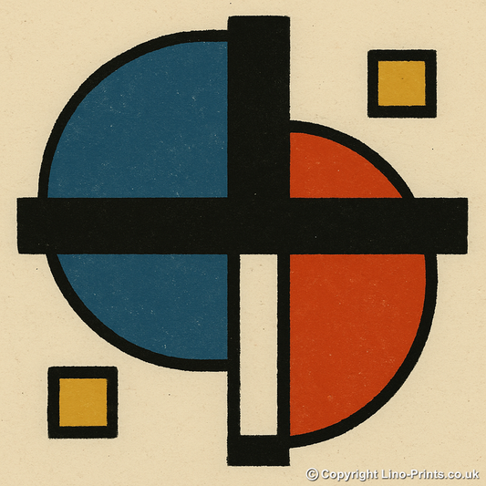 Bauhaus Design Linoprint-Style Art (c460)