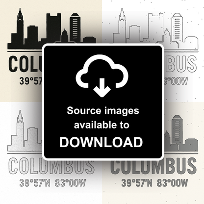 Place Coordinates Linoprint-Style Art (c261)