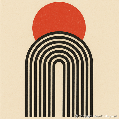 Bauhaus Design Linoprint-Style Art (c451)
