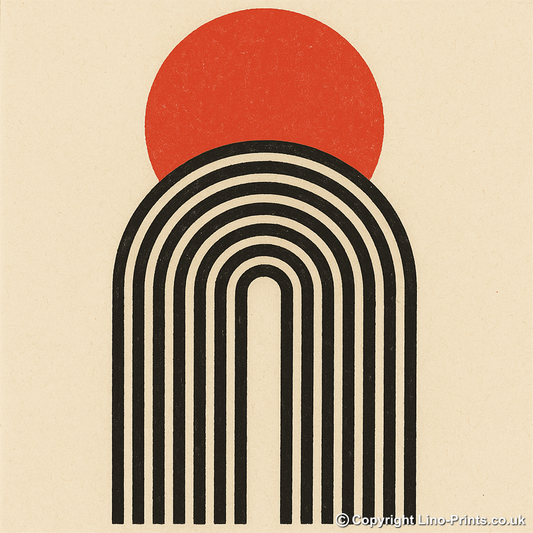 Bauhaus Design Linoprint-Style Art (c451)