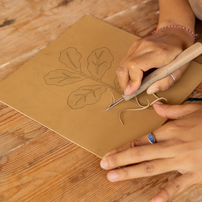 Flowers and Plants Linoprint-Style Art (c507)