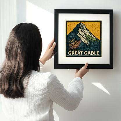 Mountains Linoprint-Style Art (c350)