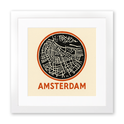 Maps Linoprint-Style Art (c35)