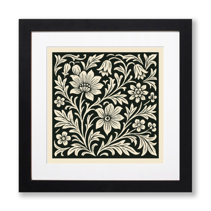 Flowers Linoprint-Style Art (c6)