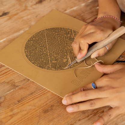 Maps Linoprint-Style Art (c37)