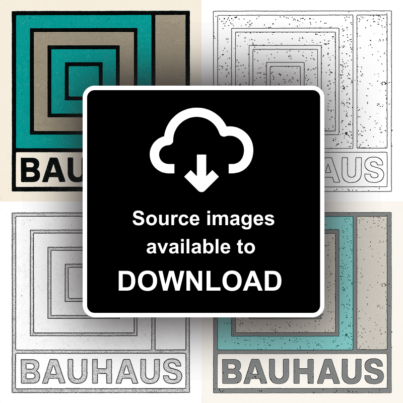 Bauhaus Design Linoprint-Style Art (c420)