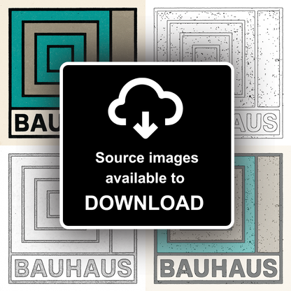 Bauhaus Design Linoprint-Style Art (c420)