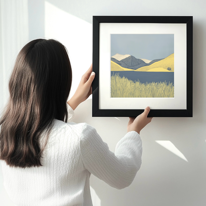 Grisedale Pike in the Lake District Linoprint-Style Art (2439-2)