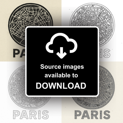 Maps Linoprint-Style Art (c18)