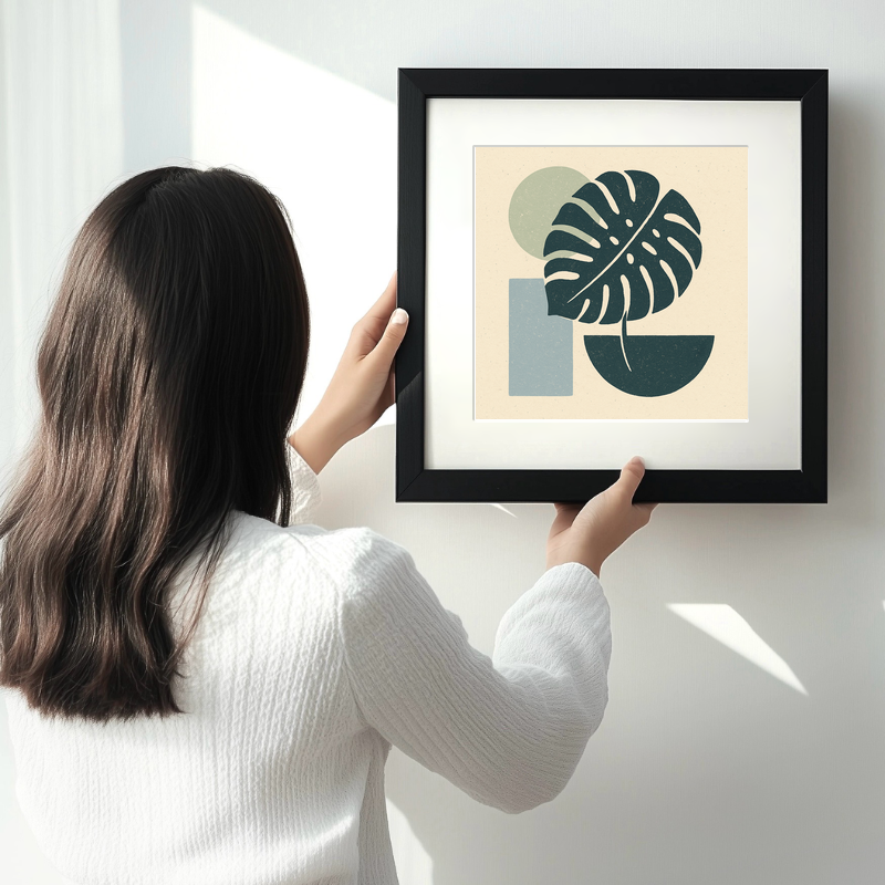 Flowers and Plants Linoprint-Style Art (c511)