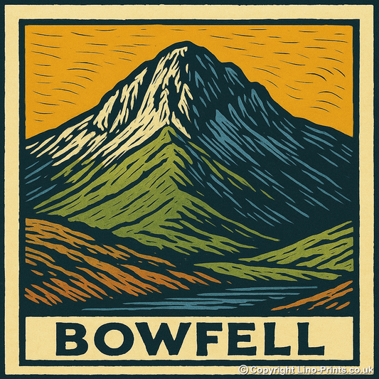 Mountains Linoprint-Style Art (c388)