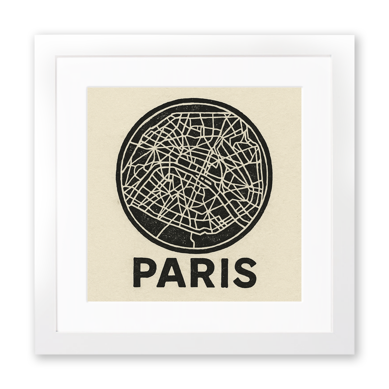 Maps Linoprint-Style Art (c18)