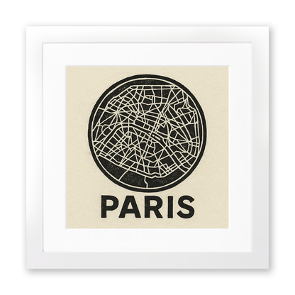 Maps Linoprint-Style Art (c18)