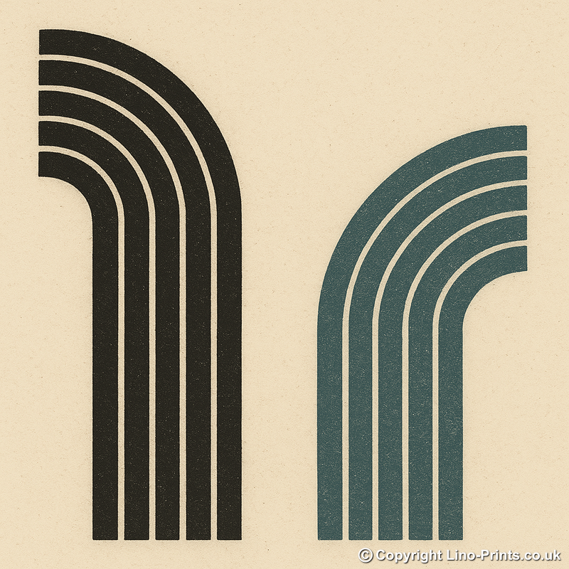 Bauhaus Design Linoprint-Style Art (c438)