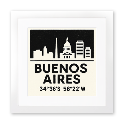 Place Coordinates Linoprint-Style Art (c281)