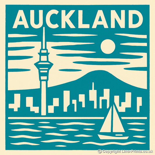 Cities Linoprint-Style Art (c243)