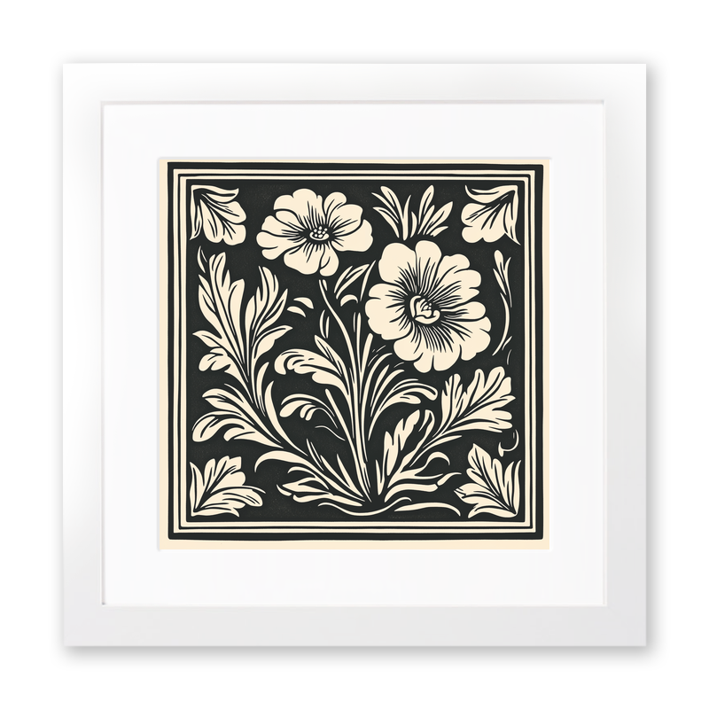 Anemone Linoprint-Style Art (1693-1)