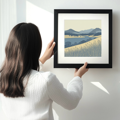 Latrigg in the Lake District Linoprint-Style Art (2475-3)