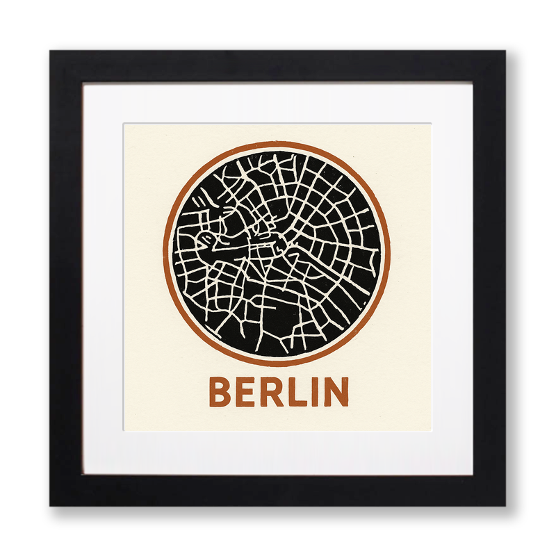 Maps Linoprint-Style Art (c34)