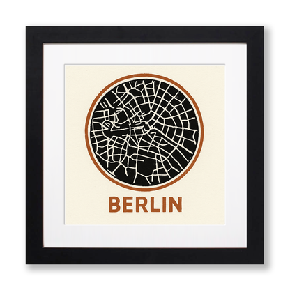 Maps Linoprint-Style Art (c34)