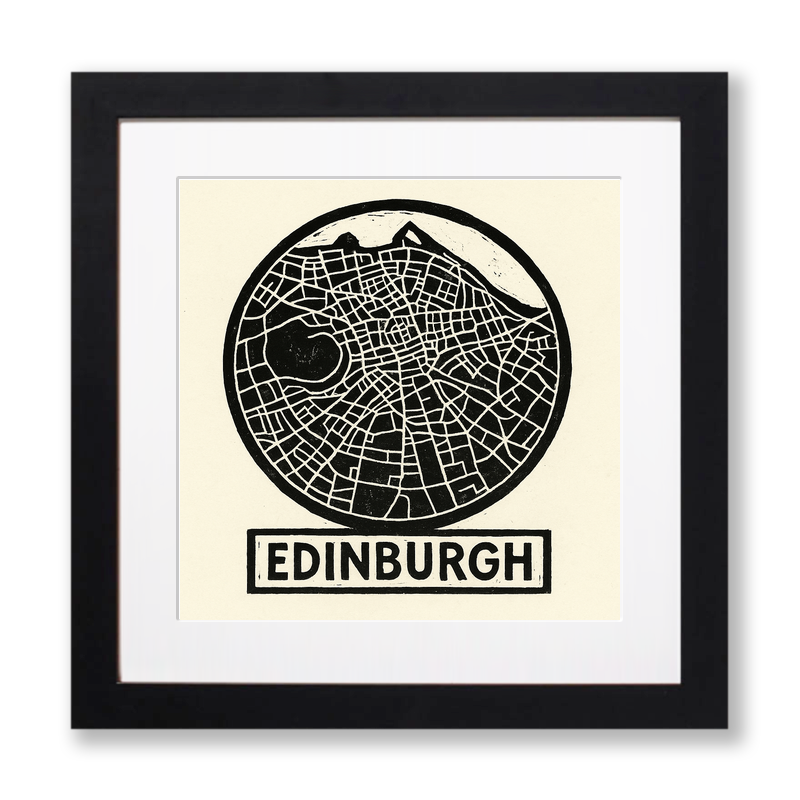 Maps Linoprint-Style Art (c22)