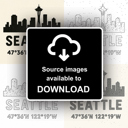 Place Coordinates Linoprint-Style Art (c339)