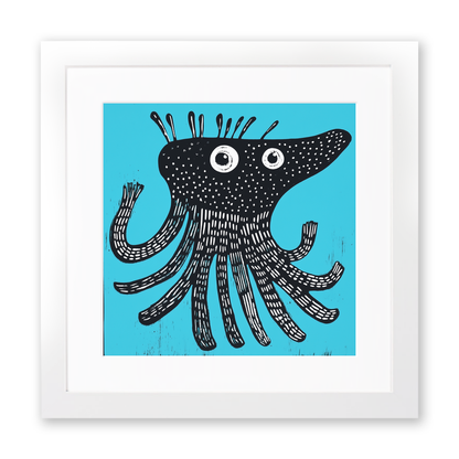 Cuttlefish Linoprint-Style Art (748-2)