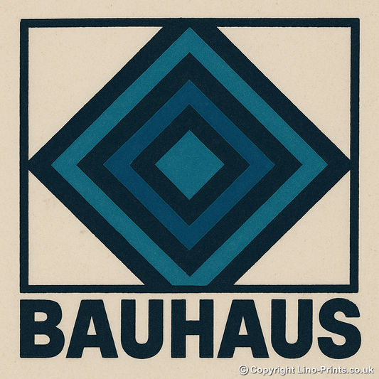 Bauhaus Design Linoprint-Style Art (c480)