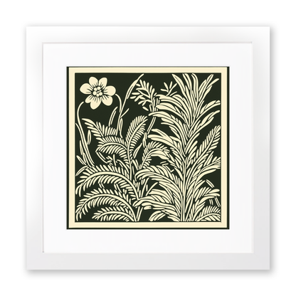 Fern Linoprint-Style Art (1713-1)