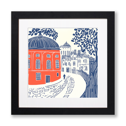 Oxford Radcliffe Camera Linoprint-Style Art (862-1)