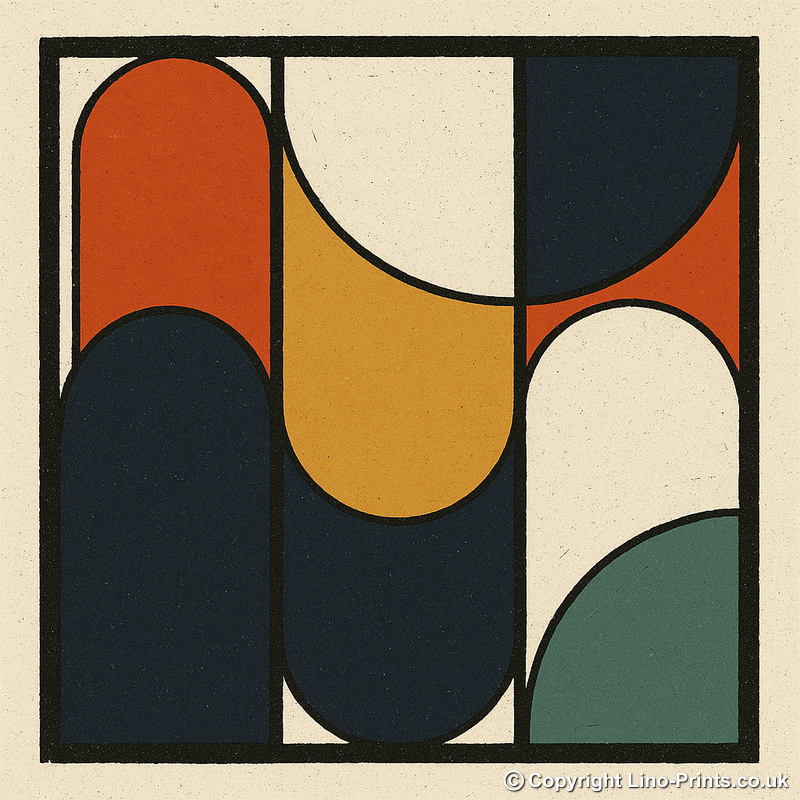 Bauhaus Design Linoprint-Style Art (c448)