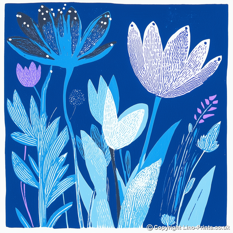 Lily Linoprint-Style Art (958-1)