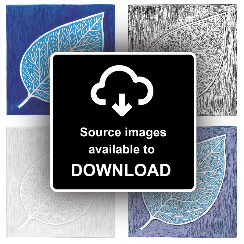 Single leaf Linoprint-Style Art (995-1)