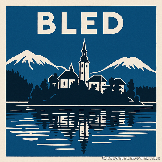 Cities Linoprint-Style Art (c233)