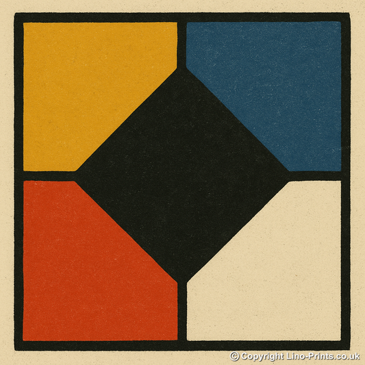 Bauhaus Design Linoprint-Style Art (c462)