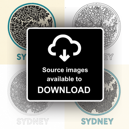 Maps Linoprint-Style Art (c45)