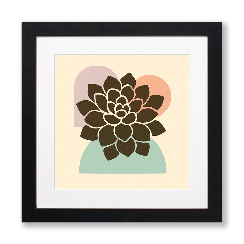 Flowers and Plants Linoprint-Style Art (c509)