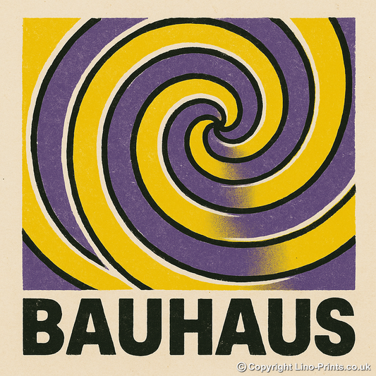 Bauhaus Design Linoprint-Style Art (c435)