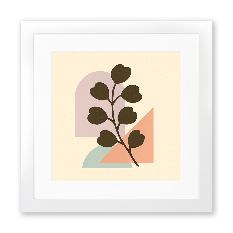 Flowers and Plants Linoprint-Style Art (c535)