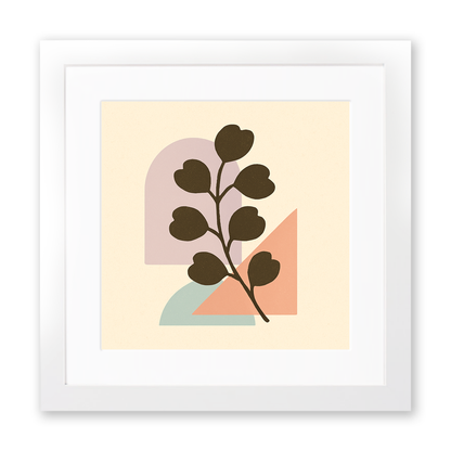 Flowers and Plants Linoprint-Style Art (c535)