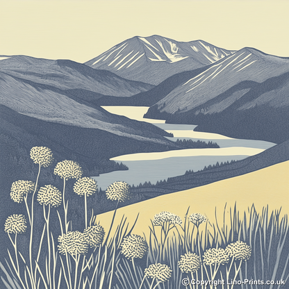 Grisedale Pike in the Lake District Linoprint-Style Art (2439-4)