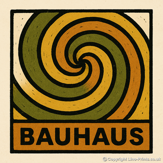 Bauhaus Design Linoprint-Style Art (c418)